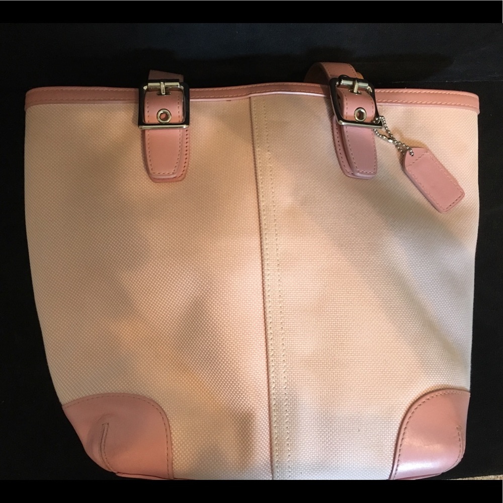 Pink canvas Coach purse
